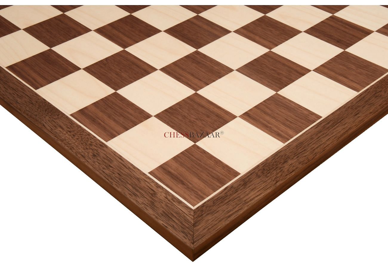 Standard Walnut Maple Wooden Chess Board Matte Finish 20 - 55 mm