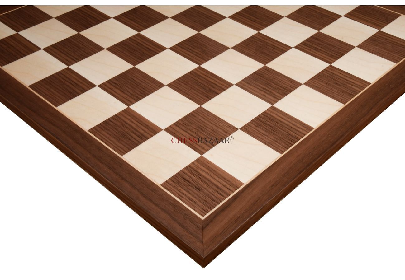 19.7” wooden chess board walnut without coordinates