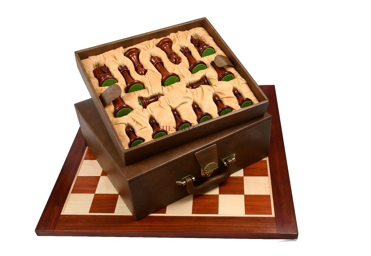 The Traditional Indian Hand Carving Chess Pieces in Sheesham & Box Wood -  5.1 King
