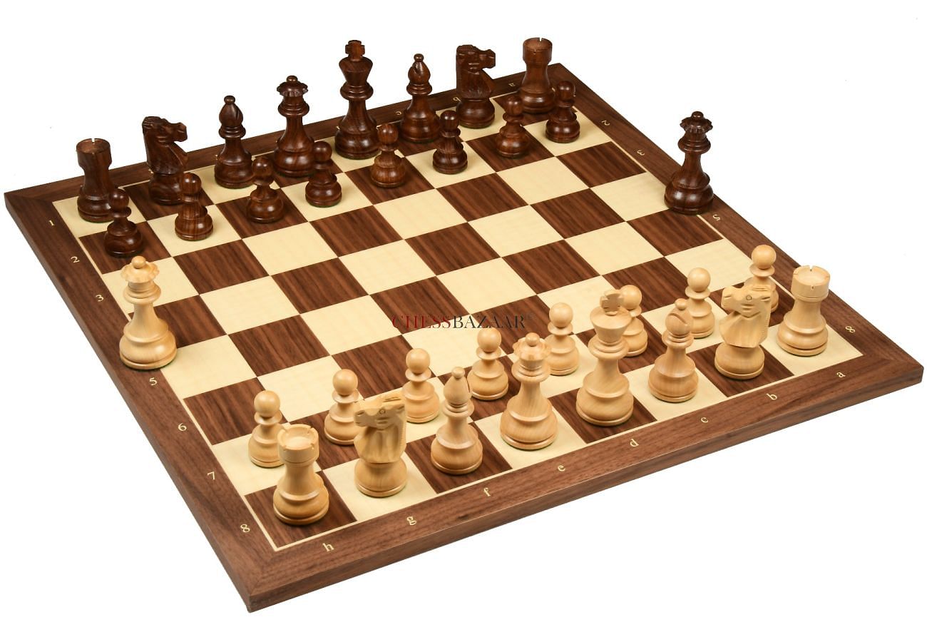 French Lardy Staunton Chess Pieces set - Weighted Golden Rose wood - 4  Queens