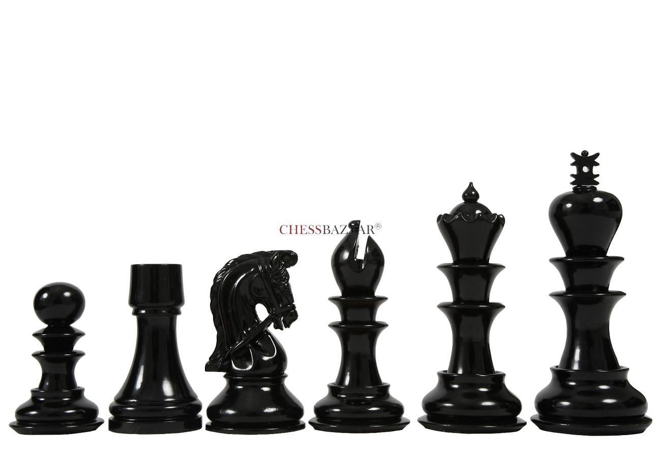 Analysis-Size Plastic Chess Set Black & Ivory Pieces with Black Roll-up Chess  Board