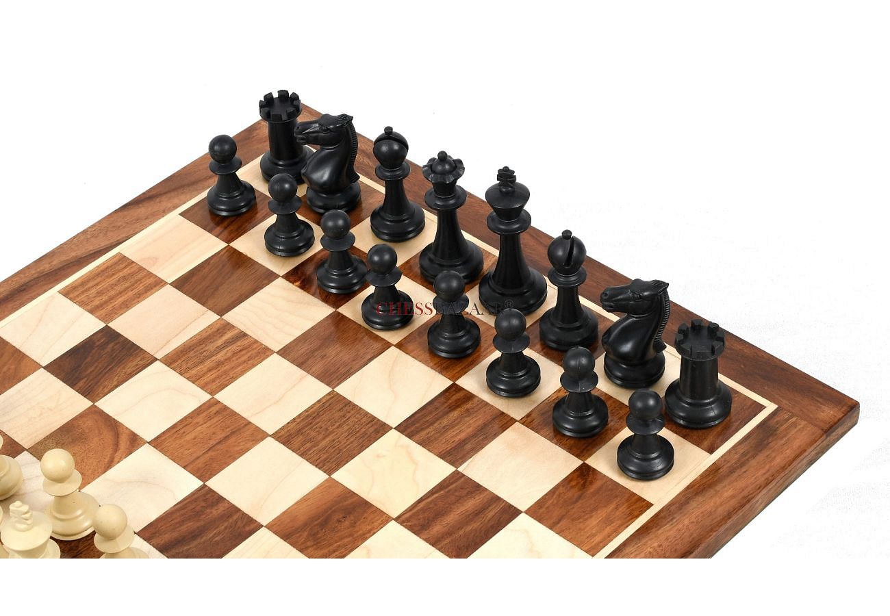 Combo of the Study Analysis Plastic Chess Pieces & Wooden Chess Board -  3.1 King