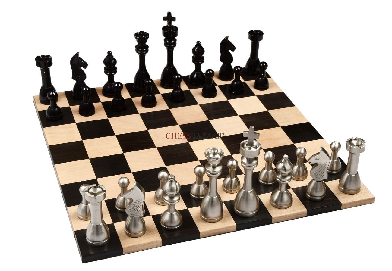 Wholesale Luxury wooden Board Chess Set with Metal pieces or