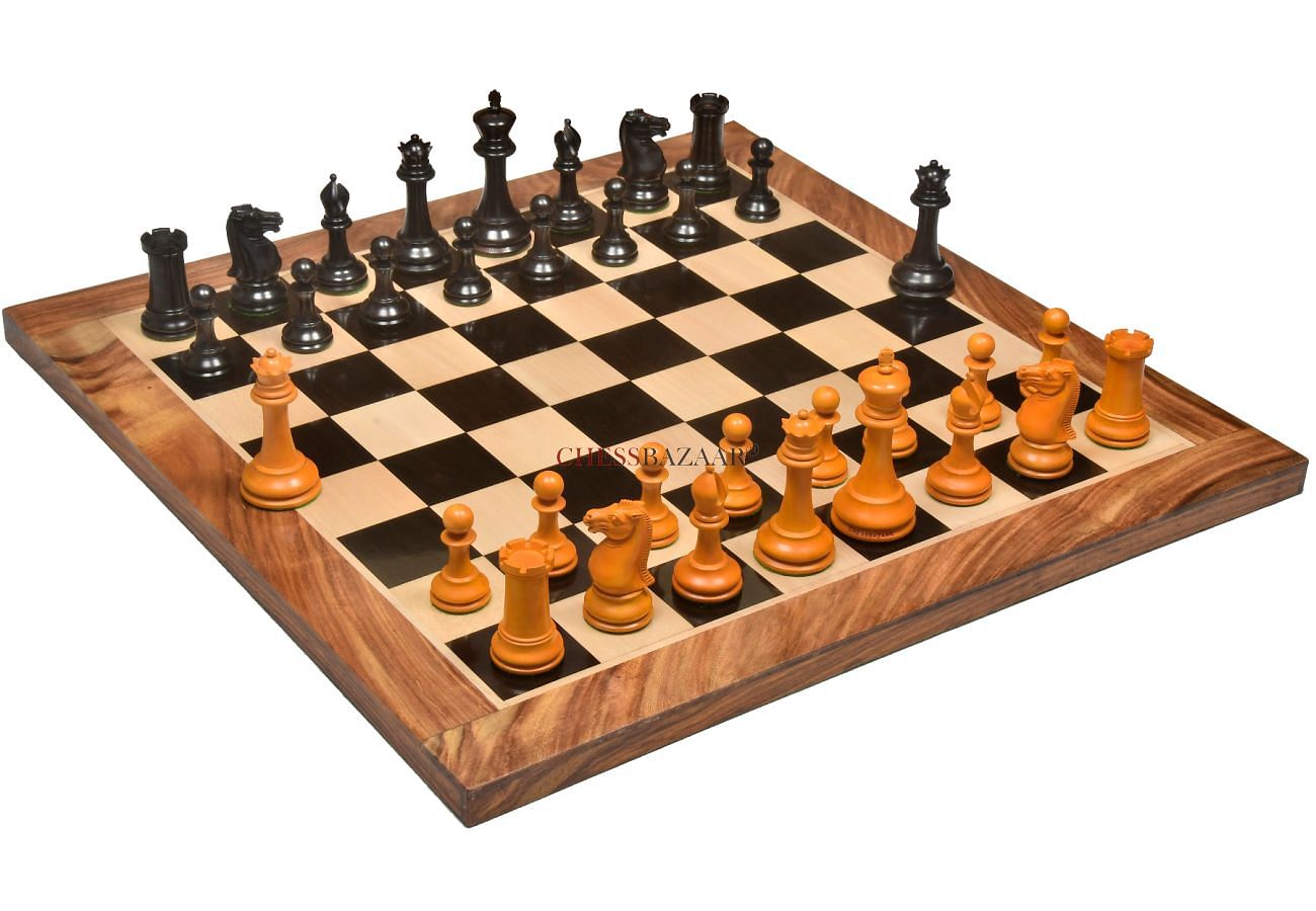 4.5 Luxury Staunton Ebony Wood & Boxwood Chess Pieces 