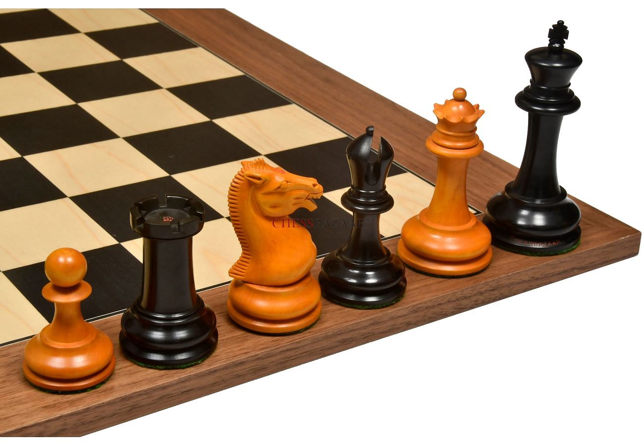 4.5 Luxury Staunton Ebony Wood & Boxwood Chess Pieces 