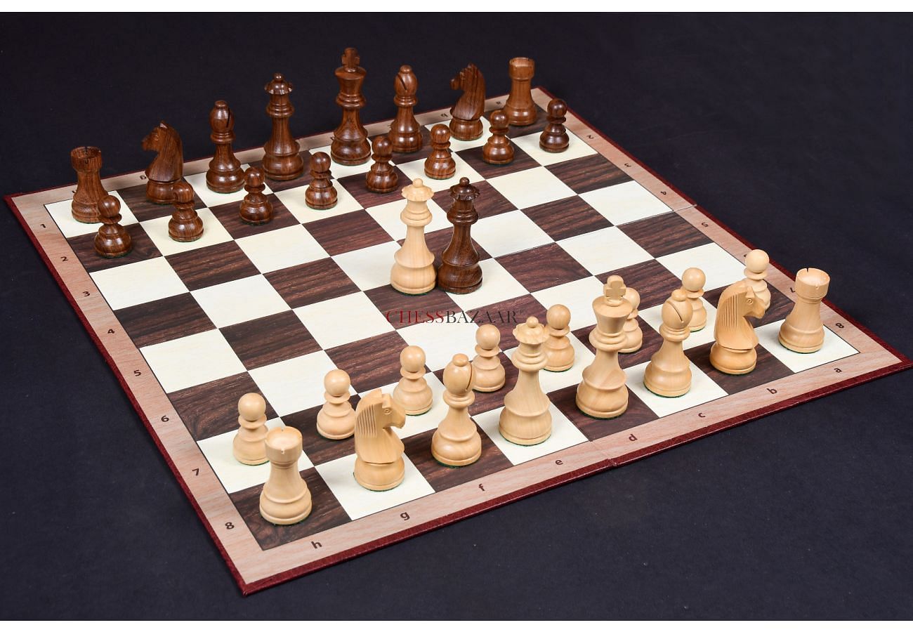 Tournament Series Staunton Chess Pieces with German Knight in Sheesham &  Box Wood - 3.75 King