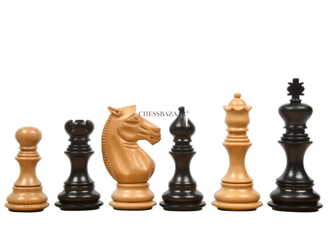 Analysis Chess Pieces – 32 Black & Natural Pieces w/ Felt Bottoms 