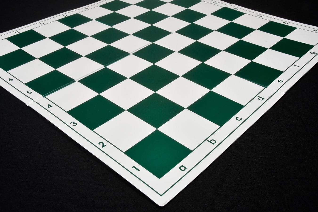 Double Folding Tournament PVC Chess Board with Algebraic Notation in Green  & White Color 20