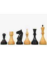 Reproduced 1961 Soviet Championship Baku Chess Pieces in Ebonized / Box wood - 4.05 King