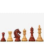 The CB Bridle Series Luxury Heavy Weighted Chess Pieces in Bud Rosewood / Boxwood - 4.2" King