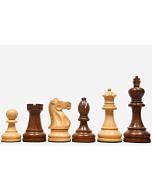 The American Staunton Series Weighted Tournament Chess Pieces in Sheesham & Boxwood - 4.1" King