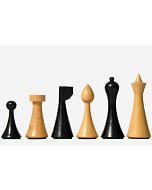 Minimalist Hermann Ohme Chess Pieces in Dyed Boxwood & Box Wood - 3.75" King