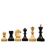 Reproduced Russian (Soviet Era) Series Chess Pieces in Ebonized Boxwood & Natural Boxwood - 3.75" King