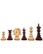 The St. Petersburg Luxury Artisan Series Chess Pieces in Bud Rose / Box Wood - 4.2" King with Storage Box