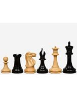 The Staunton Series (Jaques Pattern) Chess Pieces in Ebony & Box Wood - 3.4" King