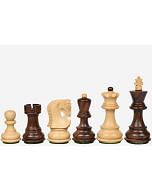 Traditional Russian Zagreb Wooden Chess Pieces in Sheesham & Natural Boxwood - 3.1" King