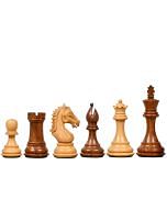 Derby Knight Staunton Weighted Chess Pieces in Sheesham & Boxwood - 4.1" King