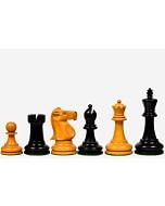 1972 Reproduced Fischer-Spassky Staunton Pattern Chess Pieces V2.0 in Ebonized Wood & Antique Boxwood - 3.75" King