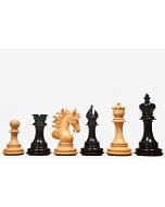 The Arabian Knight Series Artisan Staunton Chess Pieces in Ebony & Box Wood - 4.2" King