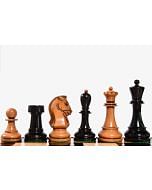 4.25" King Size Reproduced 1950 Dubrovnik Bobby Fischer Weighted Chess Pieces Set in Genuine Ebony Wood / Distressed Antique Wood