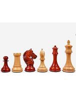 The American Bridle Triple-Weighted Chess Pieces with Extra Queen - Handcrafted in Bud Rosewood & Boxwood 4.2" King