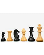 Reproduced 90s French Chavet Championship Tournament Chess Pieces V2.0 in Ebonized / Box Wood - 3.6" King