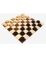 Wooden Checkers / Draught  Set in Stained Dyed Boxwood & Natural Box wood - 30mm