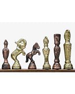 Clearance - Brass Chess Set Handmade Antique Finish Vintage Style Figure Chess Set in Antique Brass & Gold Color