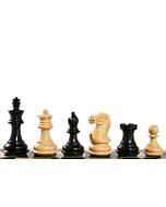 The Collector Series Handcarved Staunton Chess Pieces in Ebonized Boxwood & Natural Boxwood - 2.6" King