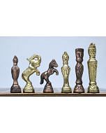 Clearance - Brass Chess Set Handmade Antique Finish Vintage Style Figure Chess Set in Antique Brass & Gold Color