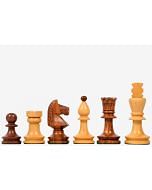 Reproduced Romanian-Hungarian National Tournament Chess Pieces in Sheesham & Boxwood - 3.8" King