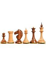 The 1950s Soviet (Russian) Latvian Reproduced Chess Pieces in Sheesham & Natural Boxwood - 4.1" King