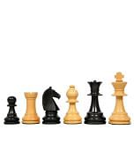 Reproduced 90s French Chavet Championship Tournament Chess Pieces V2.0 in Ebonized / Box Wood - 3.6" King