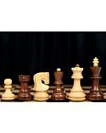 Traditional Russian Zagreb Wooden Chess Pieces in Sheesham & Natural Boxwood - 3.1" King