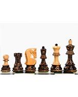 1959 Reproduced Russian Zagreb Staunton Series Chess Pieces in Burnt & Natural Box Wood - 3.89" King 
