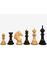 The Sikh Empire Series Triple Weighted Wooden Handmade Chess Pieces in Genuine Ebony Wood and Indian Boxwood - 4.5" King with Extra Queens