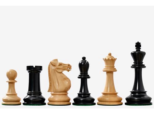 1966 17th Chess Olympiad Championship Weighted Repro 4.0 inch King Chess Pieces in Ebonized Wood