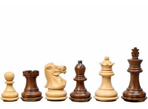 The Collector Series Wooden Staunton Chess Pieces in Sheesham & Box Wood - 2.6" King