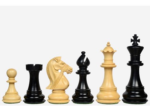 The Noble Stallion Chess Set Bridle Edition in Ebony & Box Wood - 4.8" King