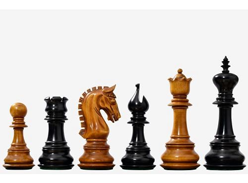 War Admiral Luxury Chess Set – 4.4" King – Handcrafted Staunton Design in Ebony Wood & Antiqued Boxwood 