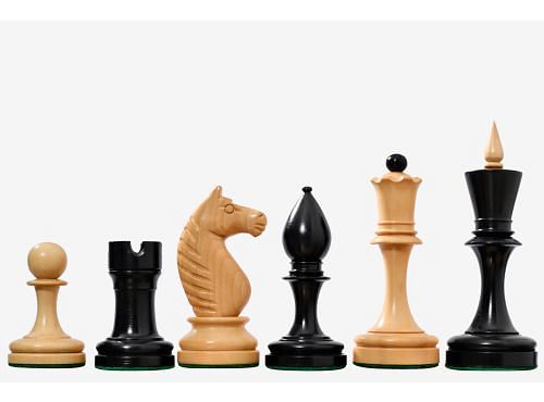 The Repro of Averbakh 1949 Moscow Chess Championship Chess Pieces in Ebonized & Natural Boxwood 4.16 inch King 