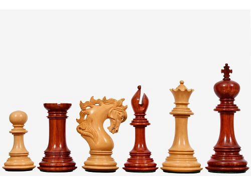 Viking Series Triple Weighted Staunton Luxury Chess Pieces – Handcrafted Bud Rosewood & Boxwood, 4.4” King