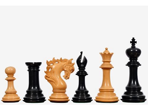 Viking Series Triple Weighted Staunton Luxury Chess Pieces – Handcrafted Ebony & Boxwood, 4.4” King
