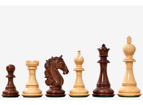 The Shera Series Staunton Triple Weighted Chess Pieces V2.0 in Anjan / Boxwood - 4.5" King 