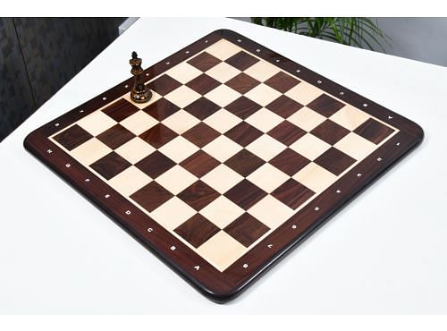 Wooden Chess Board with Notation Dark Brown Indian Rosewood 21" - 55 mm