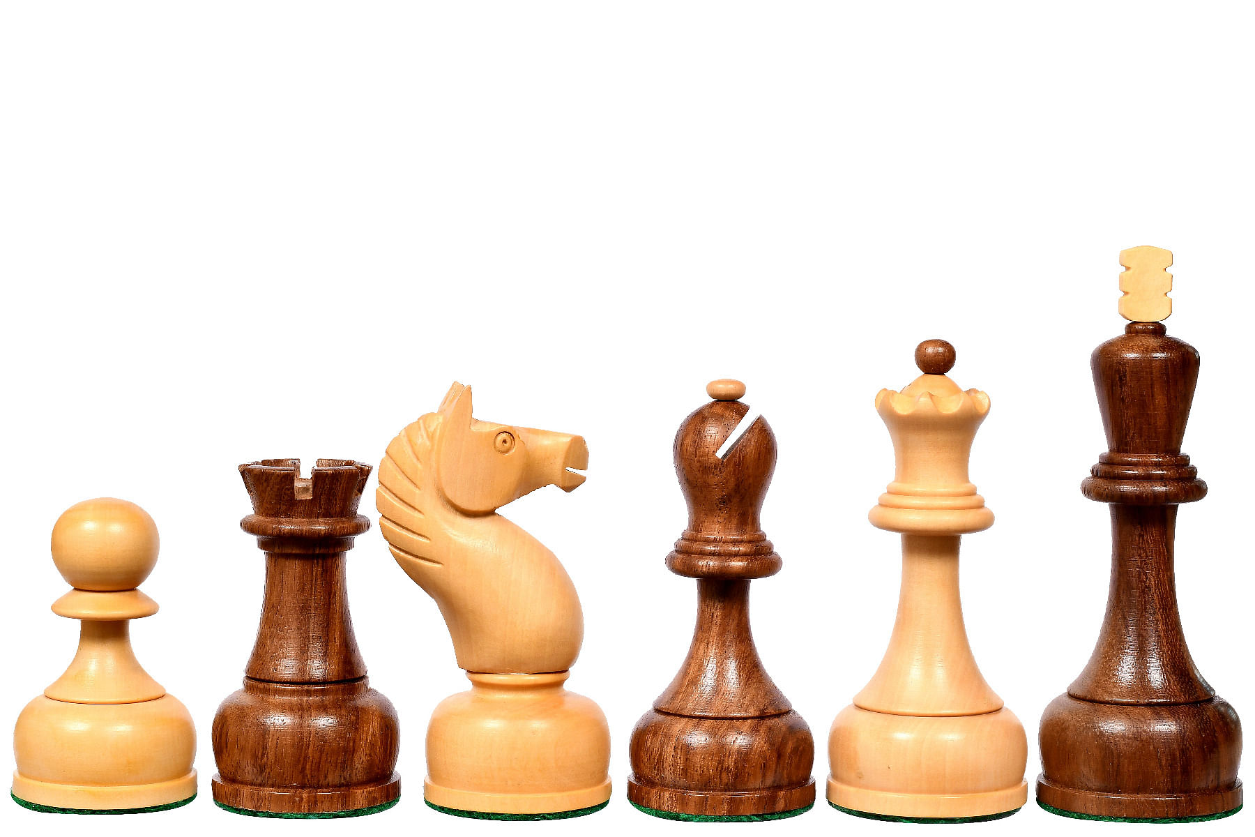 The 1961 Soviet Championship Weighted Wooden Chess Pieces in Sheesham & Boxwood - 4 King