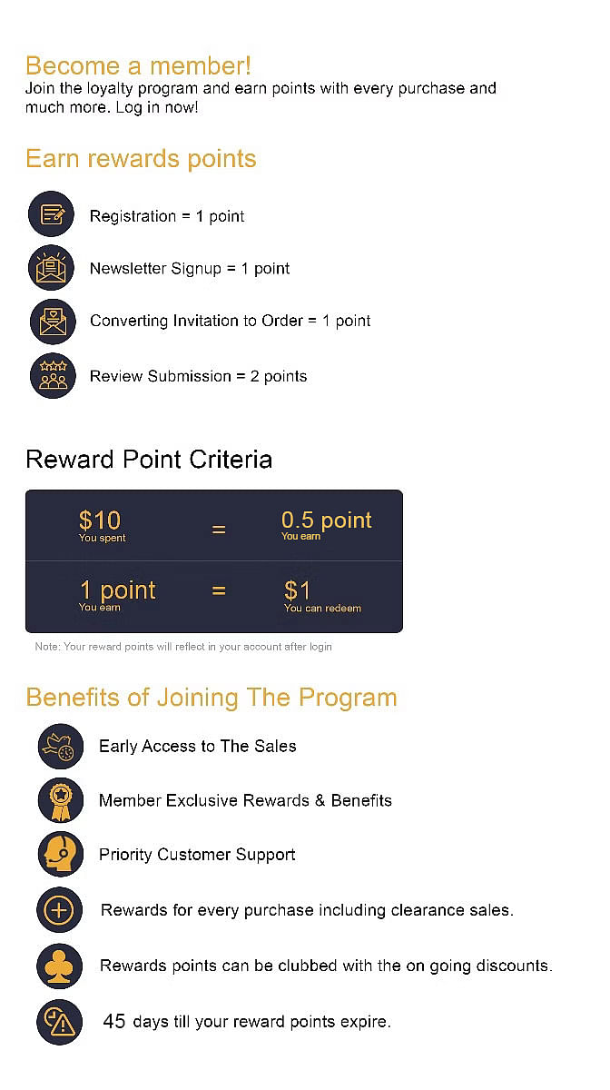 Processs to Earn reward points